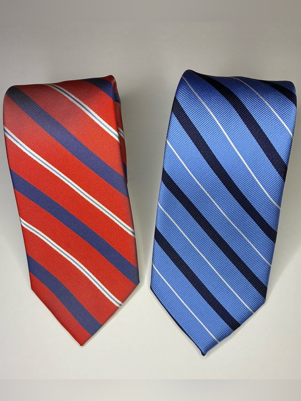 2 TOMMY HILFIGER MENS 100% SILK TIES Lot - Stripes 58/59 inch